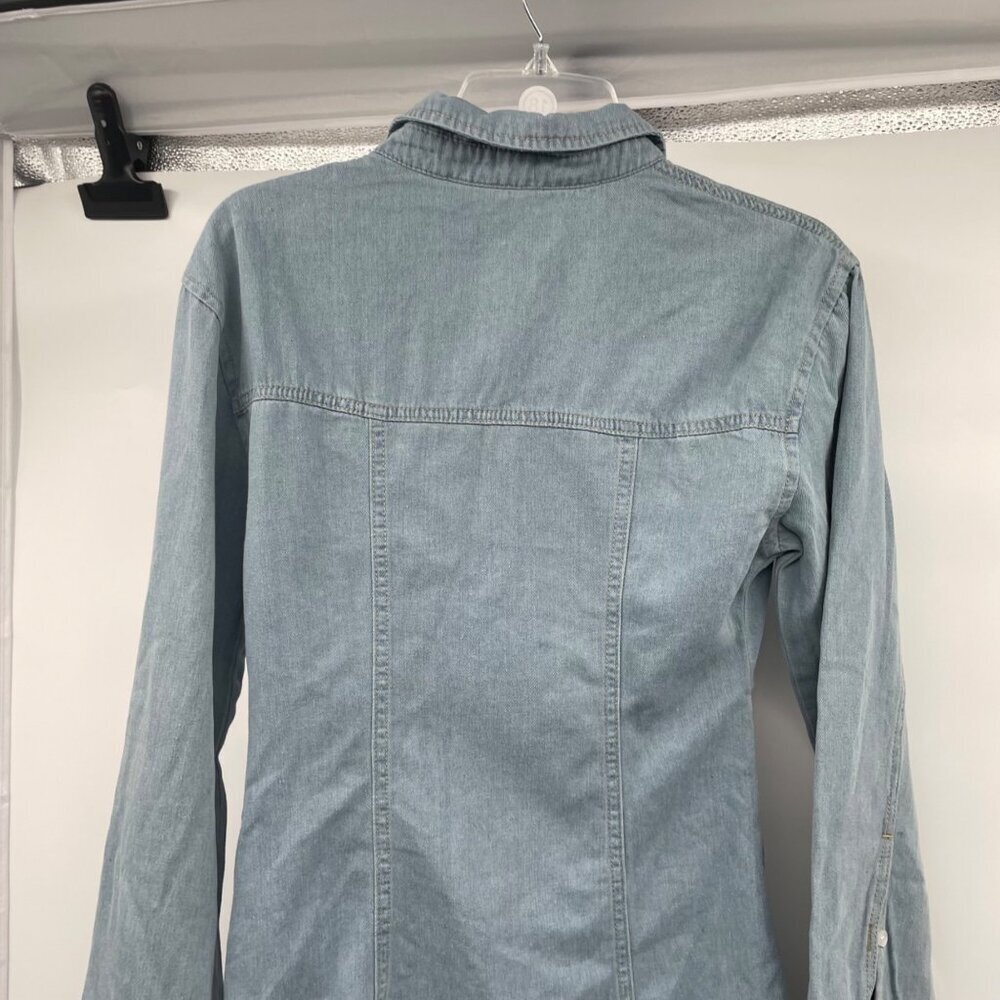 Sunday Up Womens Denim Button Up Top Long Sleeve Blue Size Small - Picture 6 of 9